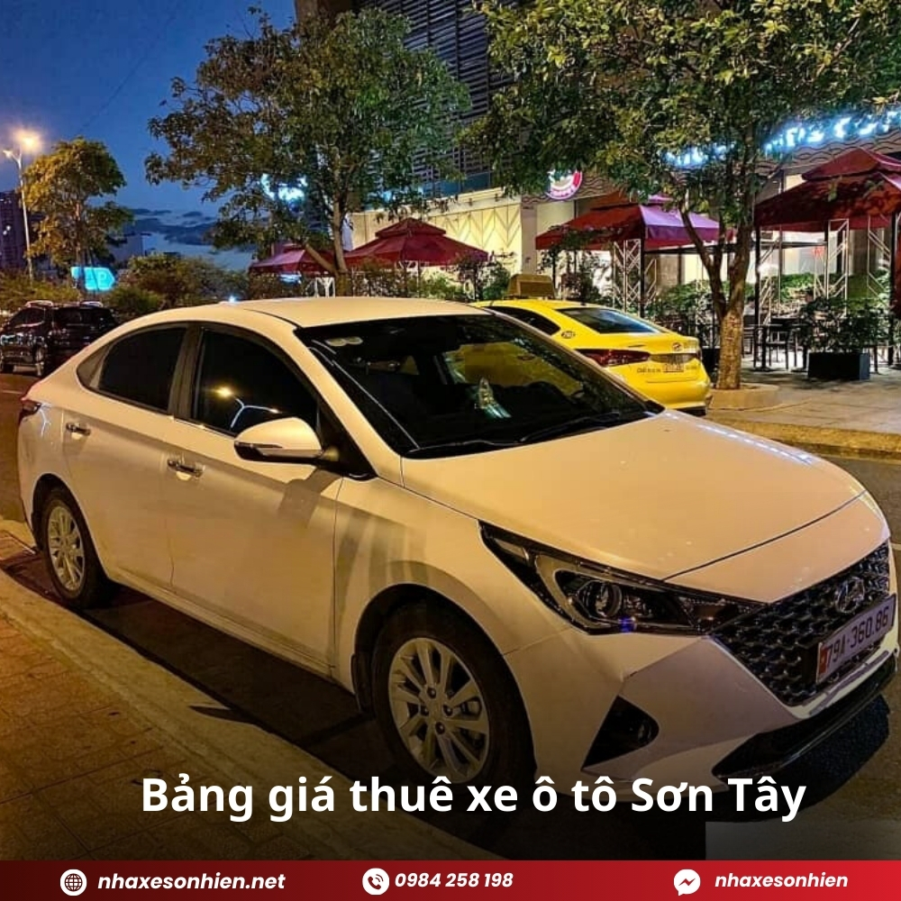 Bảng giá thuê xe ô tô Sơn Tây